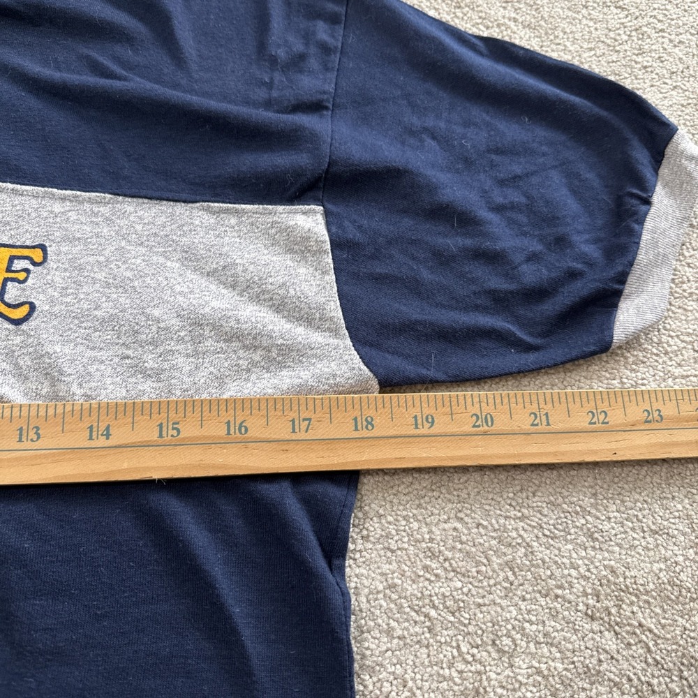 Vintage 80s Champion Tennessee Tech TTU Ringer T Shirt Blue L USA 50/50 - Picture 6 of 8